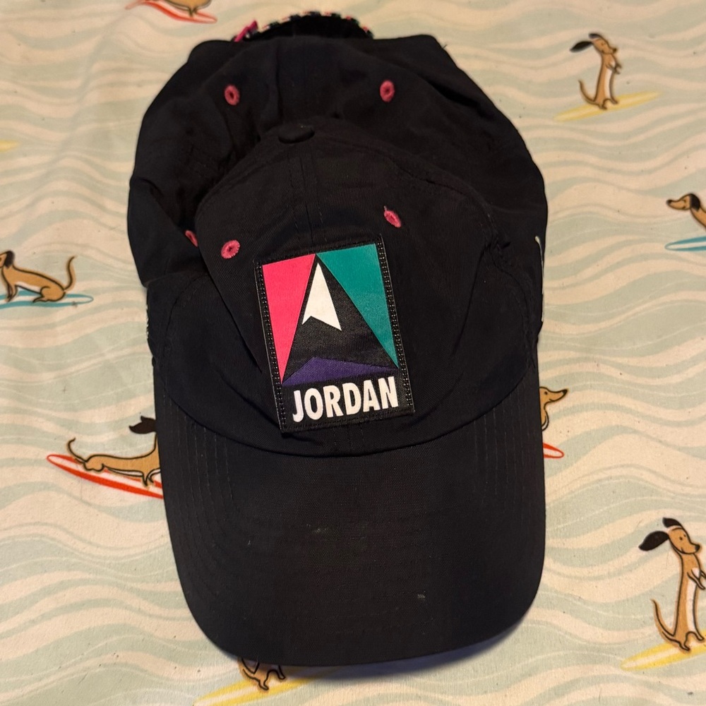 Jordan Black Cap with Vibrant Logo Multicolor Strap Back